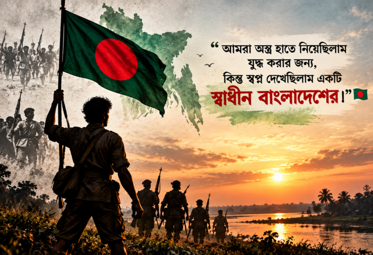 “আমরা অস্ত্র হাতে নিয়েছিলাম যুদ্ধ করার জন্য, কিন্তু স্বপ্ন দেখেছিলাম একটি স্বাধীন বাংলাদেশের।” 🇧🇩